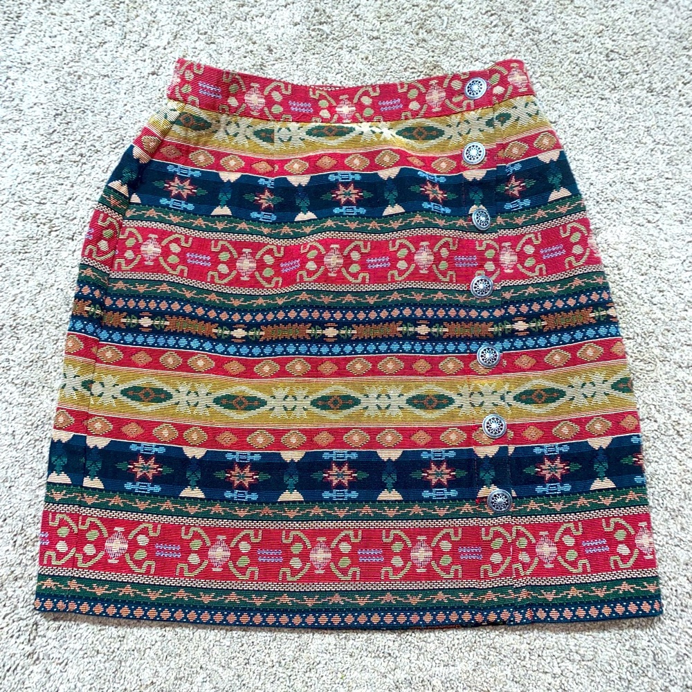 Vintage tapestry wrap skirt